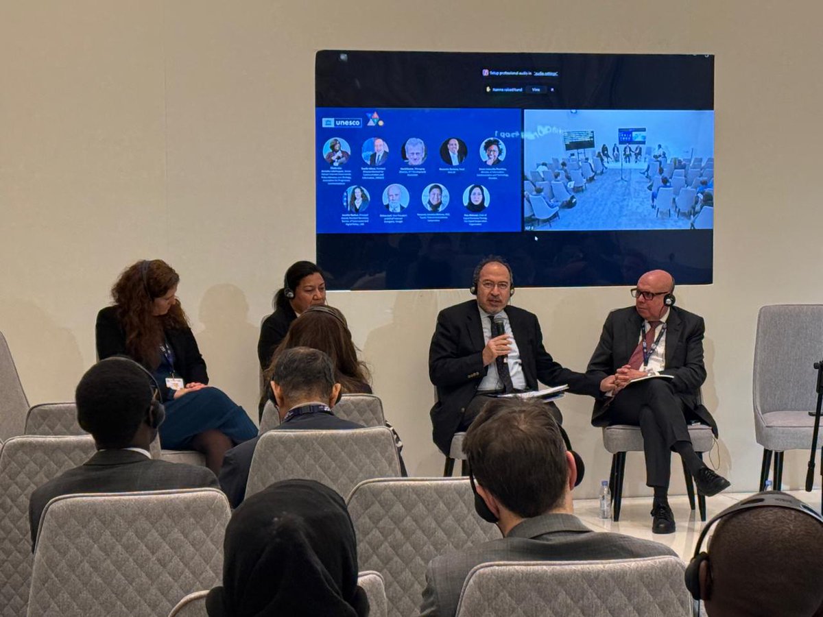 UNESCO_GCCYemen's tweet photo. At the Internet Governance Forum, @TawfikJelassi opens a high-level session on Advancing Human-Centered Internet Governance, presenting UNESCO’s Advanced Internet Universality Indicators 🌍
The #IUIs Indicators are a step toward a more inclusive rights-respecting Internet. https://t.co/8TcfsKAWix