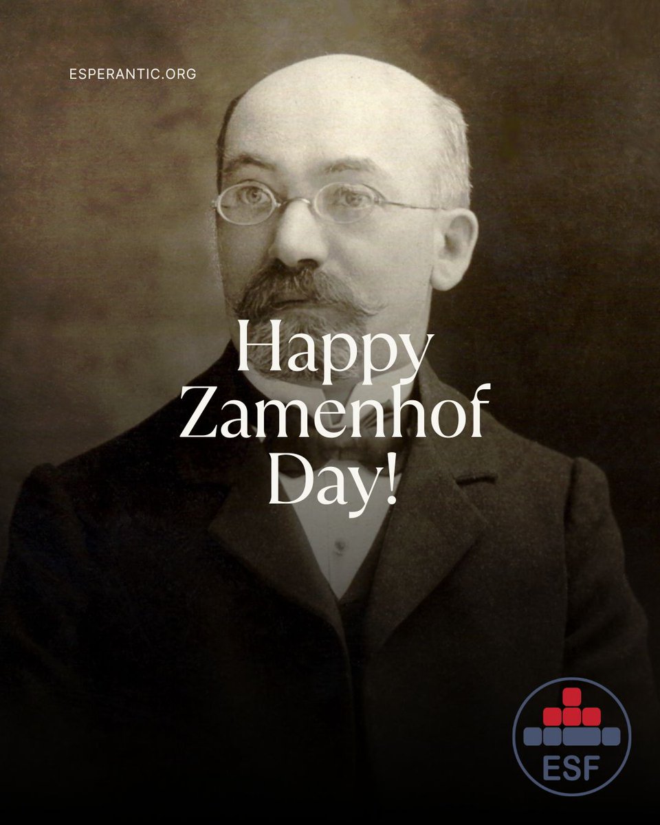 EsperanticSF's tweet photo. Dr. L. L. Zamenhof dreamed of a world united by communication and understanding. His vision lives on through Esperanto and the global efforts to foster linguistic equality! #esperanto #zamenhof #esf #esperanticstudiesfoundation https://t.co/D0HJkG4sE9