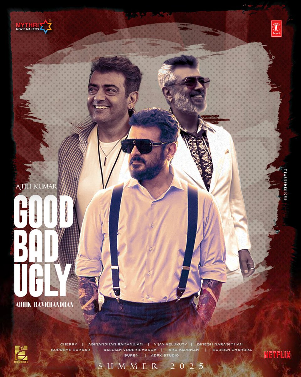 tptharunvikash's tweet image. Poster Design For The Kingmaker!
#GoodBadUgly
.
.
.
.
@prakashpins @Ajitheyyyy @TFC_mass @ThalaAjith_FC @Thalafansml @ThalafansTN57 @ThalaFansClub @thala_speaks @AjithNetwork @Ajith_TFC @itz_suryaAk @GoodBadUglyoffl @Adhikravi @gvprakash @Prasanna_actor