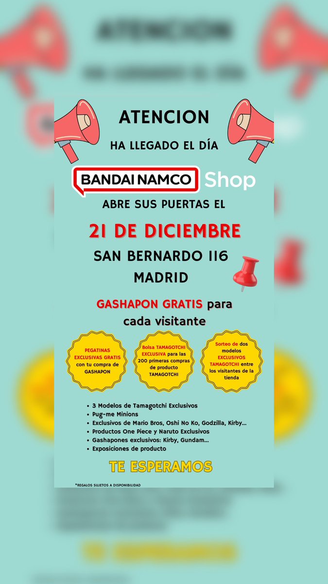 BandaispiritsEs's tweet image. En pocos días inauguramos nuestra tienda física en Madrid. 📍 Te esperamos el 21 de diciembre para vivir una experiencia única llena de sorpresas, productos exclusivos y mucho más. 😎

¡Ven a conocernos y descubre todo lo que tenemos preparado para ti
#softopening #tiendamadrid