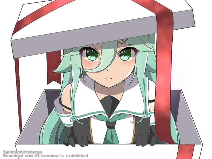 #艦これ版深夜の真剣お絵描き60分一本勝負#艦これ版真剣お絵描き60分一本勝負_20241215プレゼントは山風だよ、うるうる 