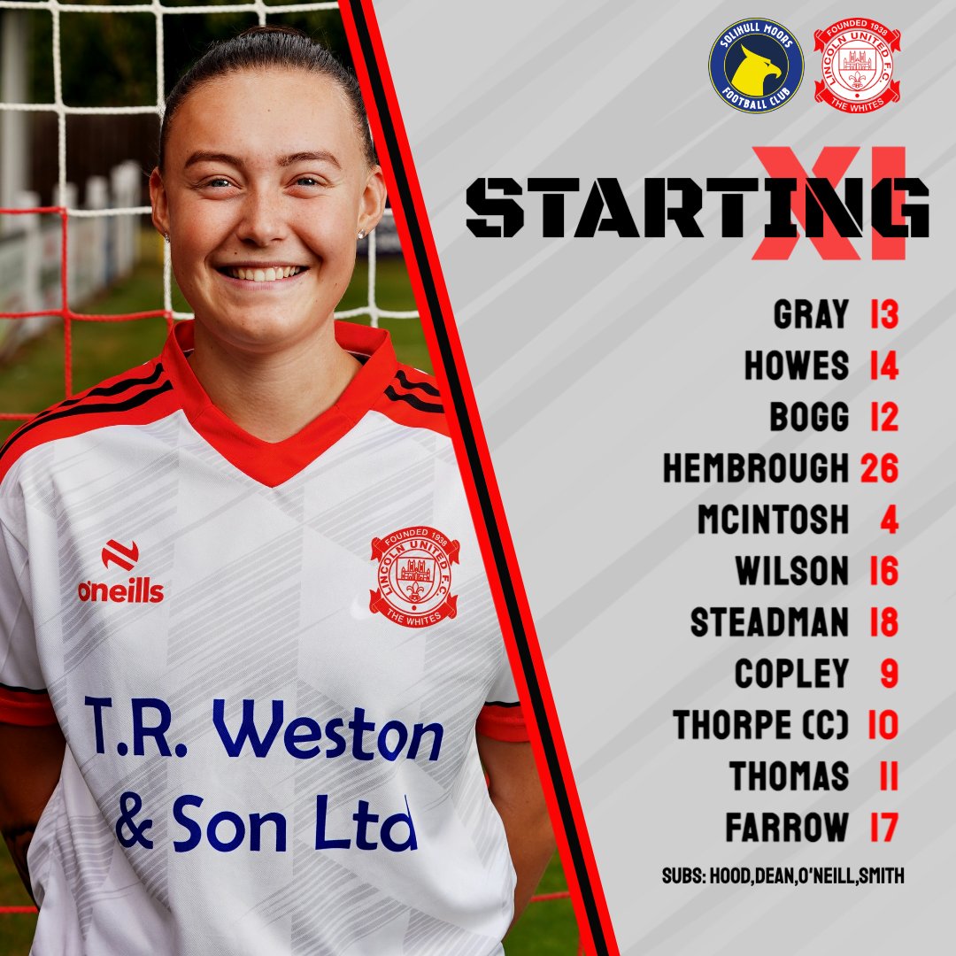 LincolnUtdWFC's tweet photo. Line up is in 🔴⚪️

3 changes from the Barnsley Game 3 weeks ago⚽️

A full debut to Rachel Howes ⚽️

#UTW https://t.co/y3rRVRnvP7