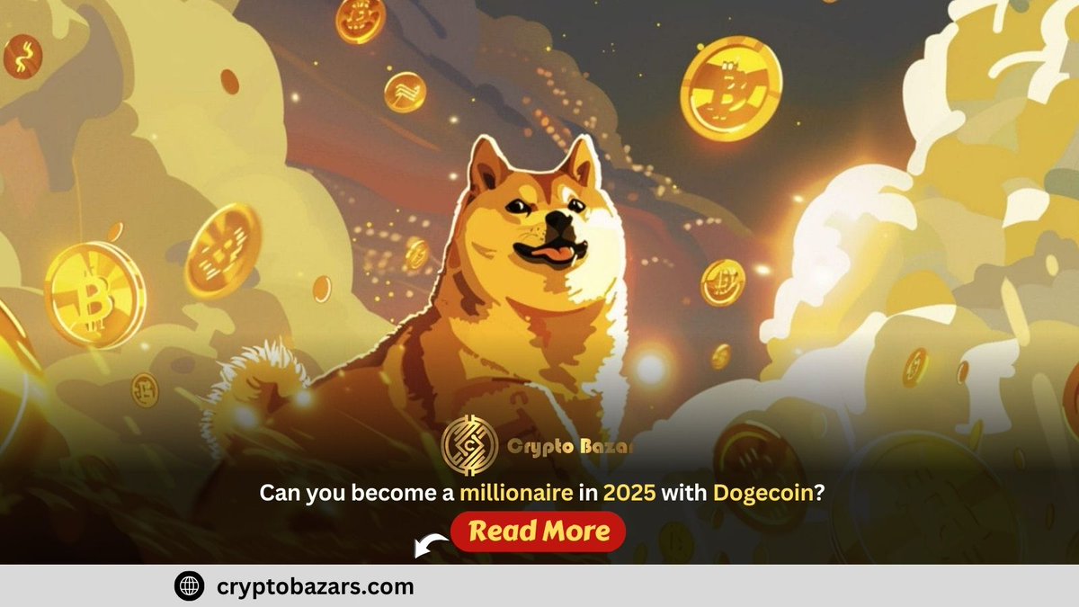 cryptobazarotwt's tweet photo. Can you become a millionaire in 2025 with Dogecoin?

To read the full blog:
https://t.co/YYRPfQQYnC

#cryptobazar #cryptocurrency #dogecoin #investing #memecoins #elonmusk #blockchain #cryptomarket https://t.co/C0RPuCn9Jq