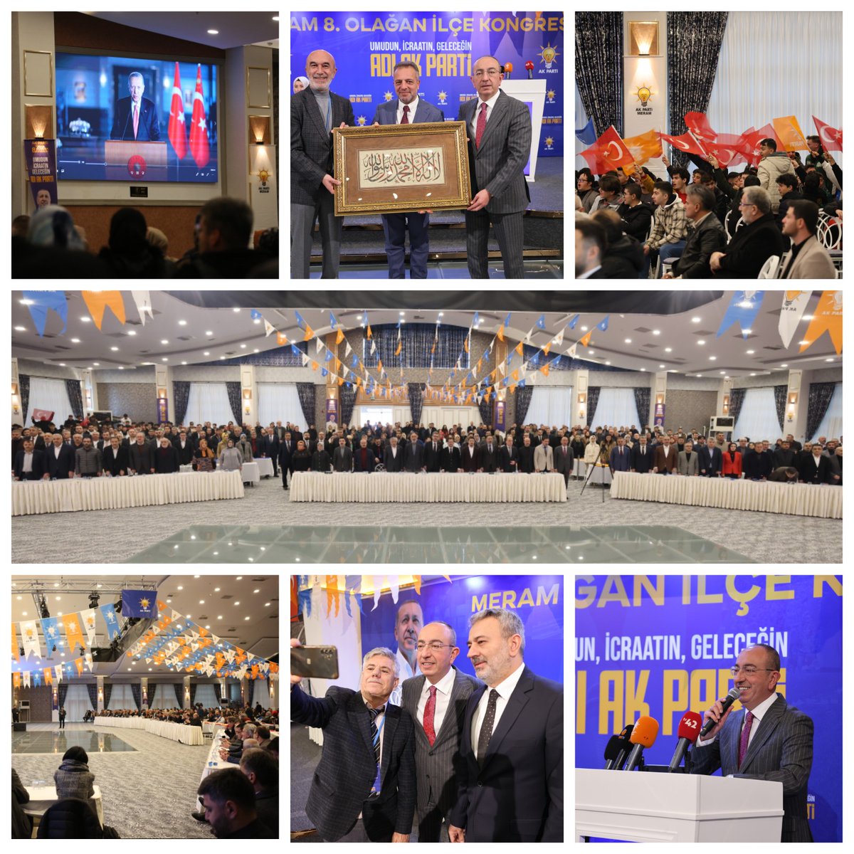 AK Parti 8. Olağan Meram İlçe Kongremizi yoğun bir katılım ve coşkuyla gerçekleştirdik.

AK Parti bir hizmet partisidir. Görev sürecimiz boyunca, azim ve heyecanla Meram’a birlikte hizmet ettiğimiz Mustafa Dolular (<a href="/Dolular/">Mustafa Dolular 🇹🇷</a>) başkanımıza ve değerli ilçe yönetimimize emekleri için