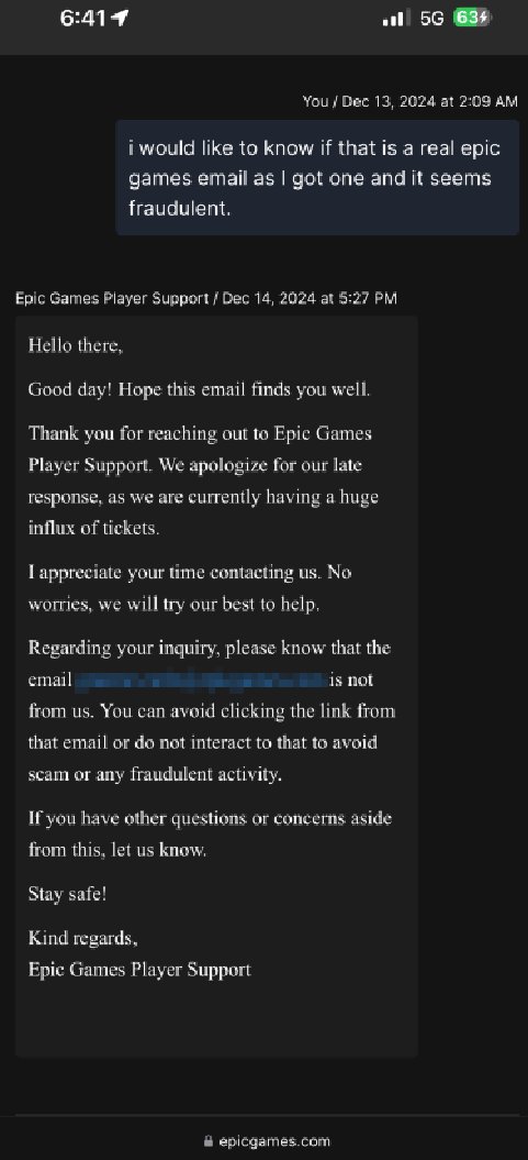 when asking epic games if the email that striked us actually works for epic they stated "please know that the email ____ is not from us" but we can't 100% confirm because these strikes are very real and myself along with many other creators are facing termination in a matter of