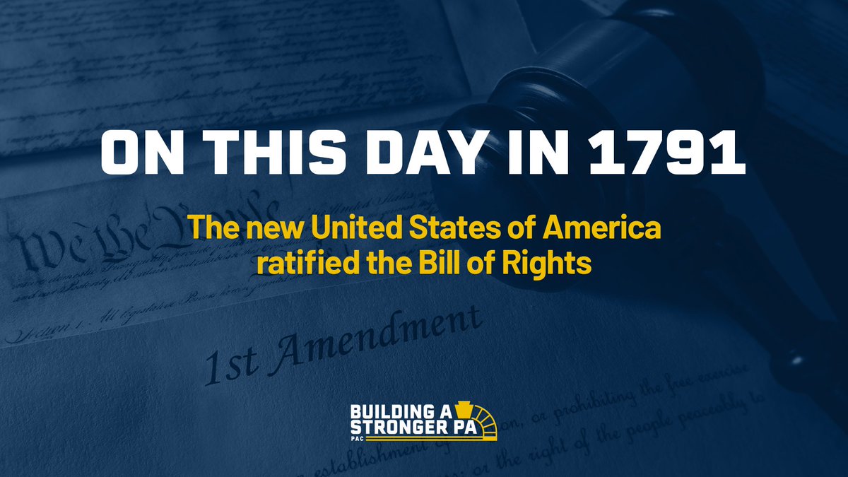 PaStronger's tweet photo. Today and every day, let's celebrate and protect the fundamental freedoms America was founded on! #BillOfRightsDay https://t.co/U2Ny7pZyJV