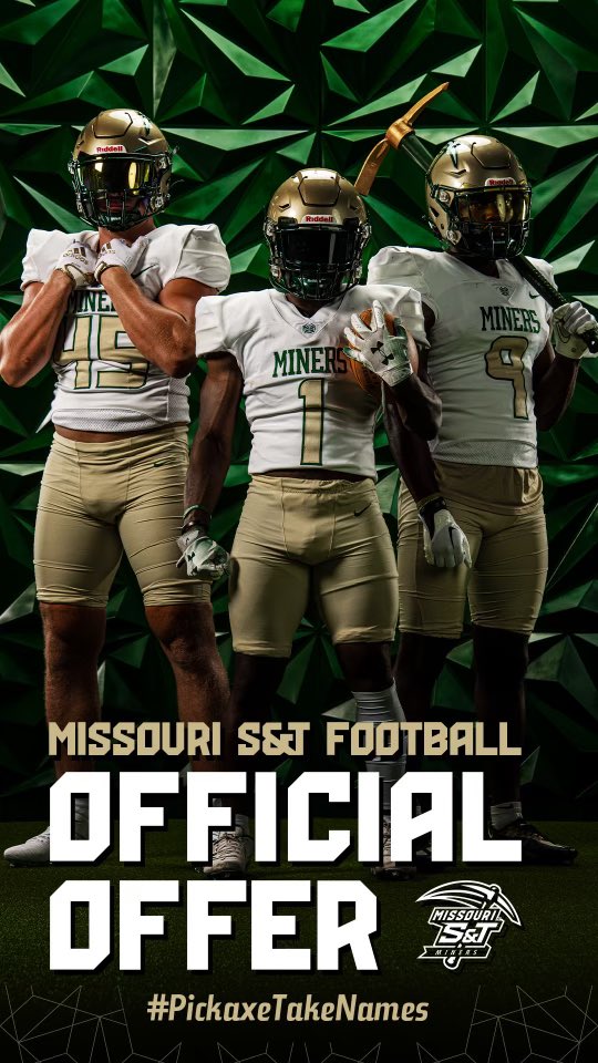 I am blessed to have received an official offer from Missouri S&amp;T!!