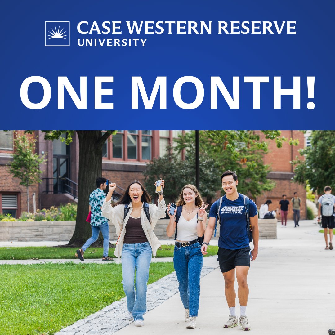 Just 1 MONTH until the January 15 deadline for Regular Decision and Early Decision II applications to @CWRU! Ready to join a community of innovators? Apply now! Link in bio!