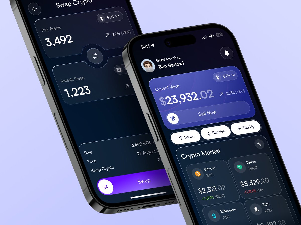 orizondesign's tweet photo. Here's a great crypto wallet mobile app that combines modern aesthetics with a seamless user experience. By Vitalii Khomenko for Orizon.π₯
What's your favorite part of this design?π
#UI #UX #Crypto #CryptoApp #AppDesign #AppConcept #ModernAesthetic #OrizonDesign https://t.co/dcjpwa5WVr