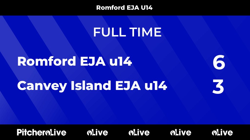 RomfordFC's tweet photo. FULL TIME: Romford EJA u14 6 - 3 Canvey Island EJA u14
#ROMCAN #Pitchero
https://t.co/DsRFkKW8F6 https://t.co/uhHsTpesNm