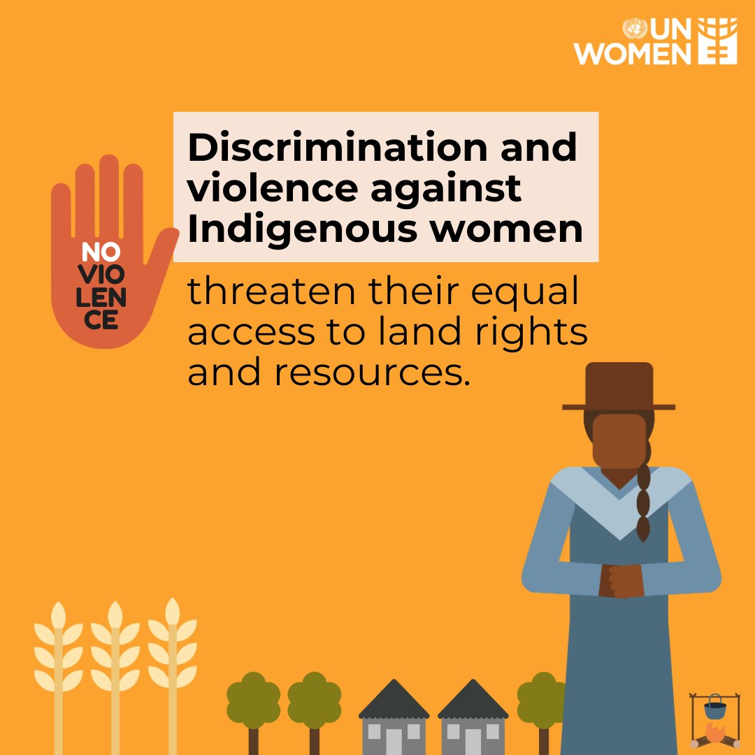 UN_Women's tweet photo. Discrimination and violence against Indigenous women and girls threaten their equal access to land rights and resources.

Let us advocate for their protection from all forms of violence from within and outside of their communities.

#WeAreIndigenous https://t.co/P4IDARsKDc