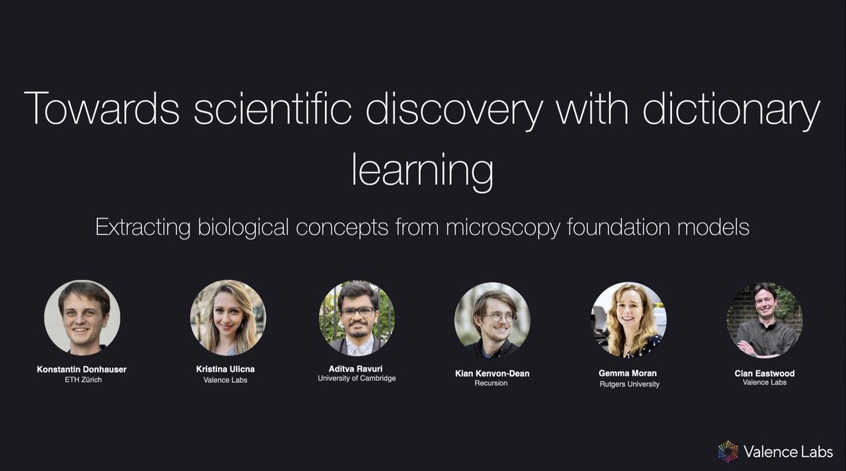 Kristina Ulicna, PhD 👩💻 (@kristinaulicna) on Twitter photo Using mechanistic #interpretability 💻 to advance scientific #discovery 🧪 & capture striking biology? 🧬
Come see <a href="/jasonhartford/">Jason Hartford</a>'s oral presentation 👨🏫 @ #NeurIPS2024 Interpretable AI workshop 🦾 to learn about extracting features from large 🔬 MAEs!
📄: openreview.net/forum?id=jYl7k… Using mechanistic #interpretability 💻 to advance scientific #discovery 🧪 & capture striking biology? 🧬
Come see <a href="/jasonhartford/">Jason Hartford</a>'s oral presentation 👨🏫 @ #NeurIPS2024 Interpretable AI workshop 🦾 to learn about extracting features from large 🔬 MAEs!
📄: openreview.net/forum?id=jYl7k…