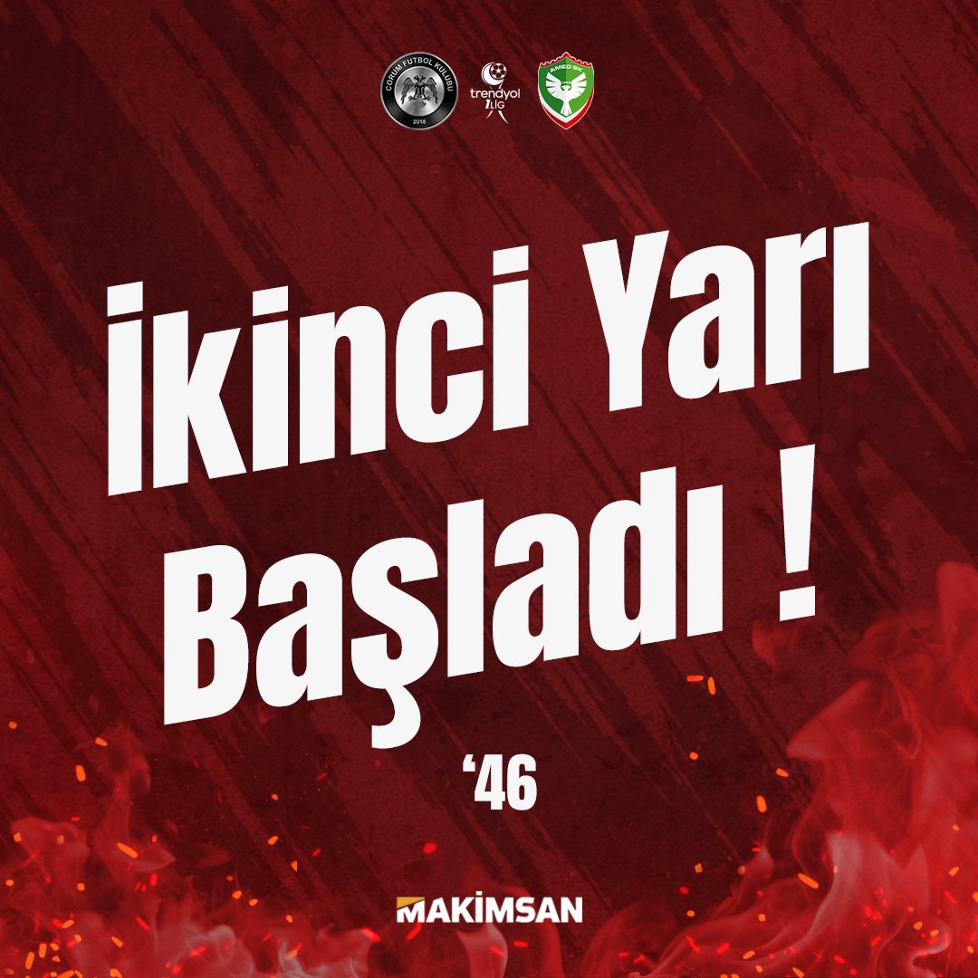 corumfk's tweet photo. İkinci yarı başladı. ‘46 
İY [0-0]
#CFKvAMD https://t.co/Io7MFXiRLn