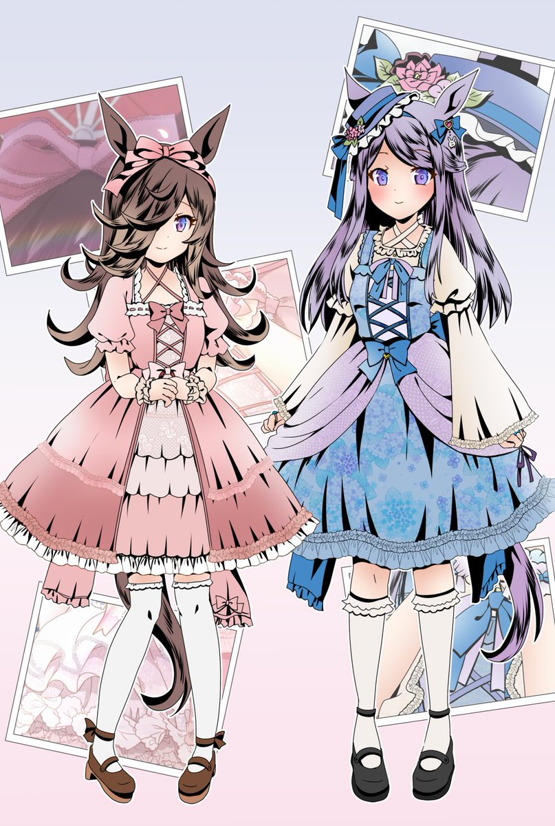 ウマ娘「#今年も残りわずかなので今年一番伸びた絵を貼る 甘ロリライス&マックイーンちゃん」|ユキオミ🥕🐇創作コラボ企画進行中🐇✨のイラスト