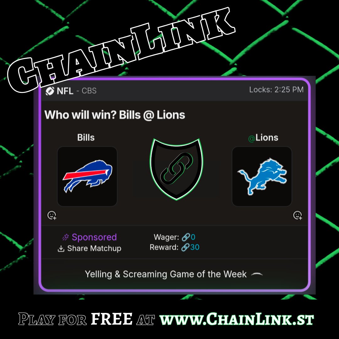 It's NFL Sunday and the Yelling &amp; Screaming team from <a href="/_club602/">Club 602</a> has their game of the week on deck for ChainLink! Pick the Bills or the Lions to win, and catch Yelling &amp; Screaming live on Tuesday nights!