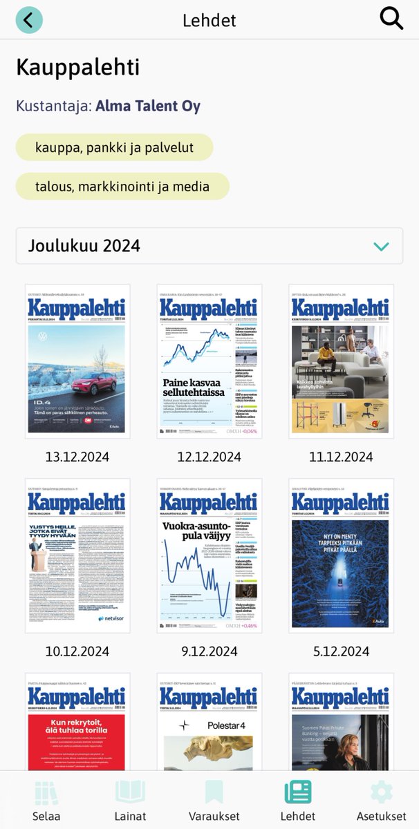 🤗 🎁 Kimmon joululahjavinkki 🎉🎄

Kuinka moni hyödyntää E-kirjasto apps/sovelluksen kautta saatavaa laajaa valikoimaa e- ja äänikirjoja sekä lehtiä - maksutta? 

Käytössä jo useimmilla kunnilla (221 kuntaa, 85% Suomessa asuvista ) ja tämä on mielestäni erinomaista