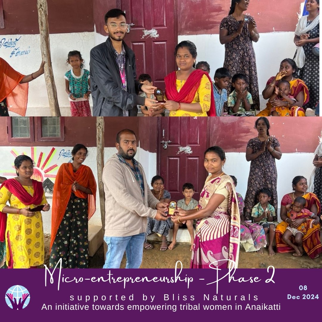 _tkct_'s tweet image. Phase 2 of our Microentrepreneurship Initiative in Anaikatti villages is empowering women to embrace self-reliance and drive sustainable growth. 🌿 With profits reinvested and ventures expanding, these inspiring microentrepreneurs are transforming their communities! 💪✨