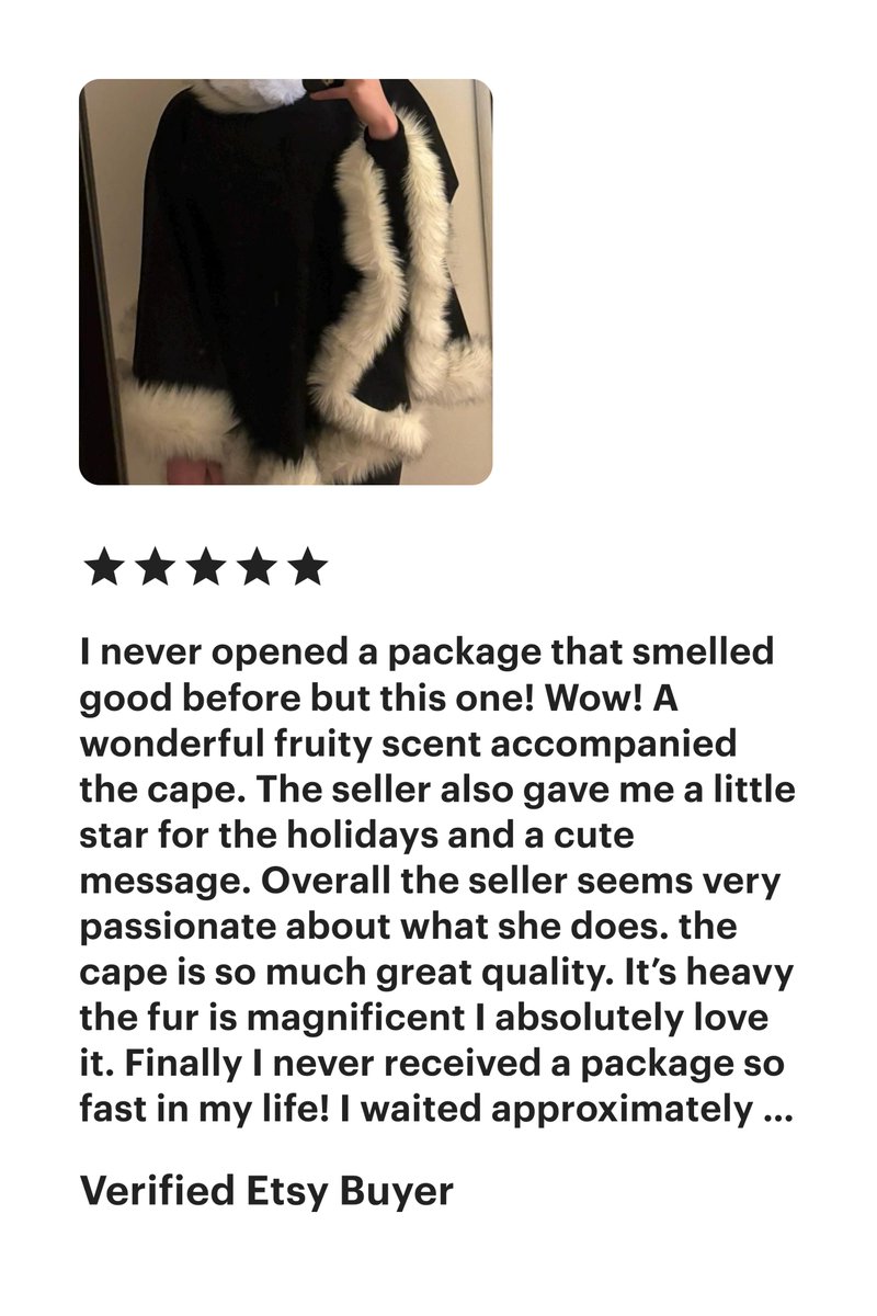 nadyamendik's tweet image. Happy Customer Review-Cashmere&amp;amp;wool Poncho
etsy.com/shop/Handmadeb…
#winterfashion #handmadeclothing #ponchos #capes #cashmere #wool #fivestarreview #happycustomer #etsyhandmade @Etsy