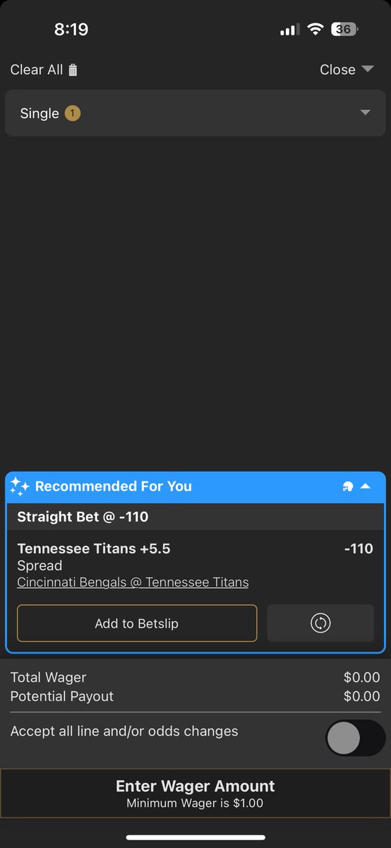 amoffitt91's tweet photo. @BetSaracen is there a way to remove these “recommended for you” bets?  If not, there needs to be. https://t.co/jokBQBJjKE