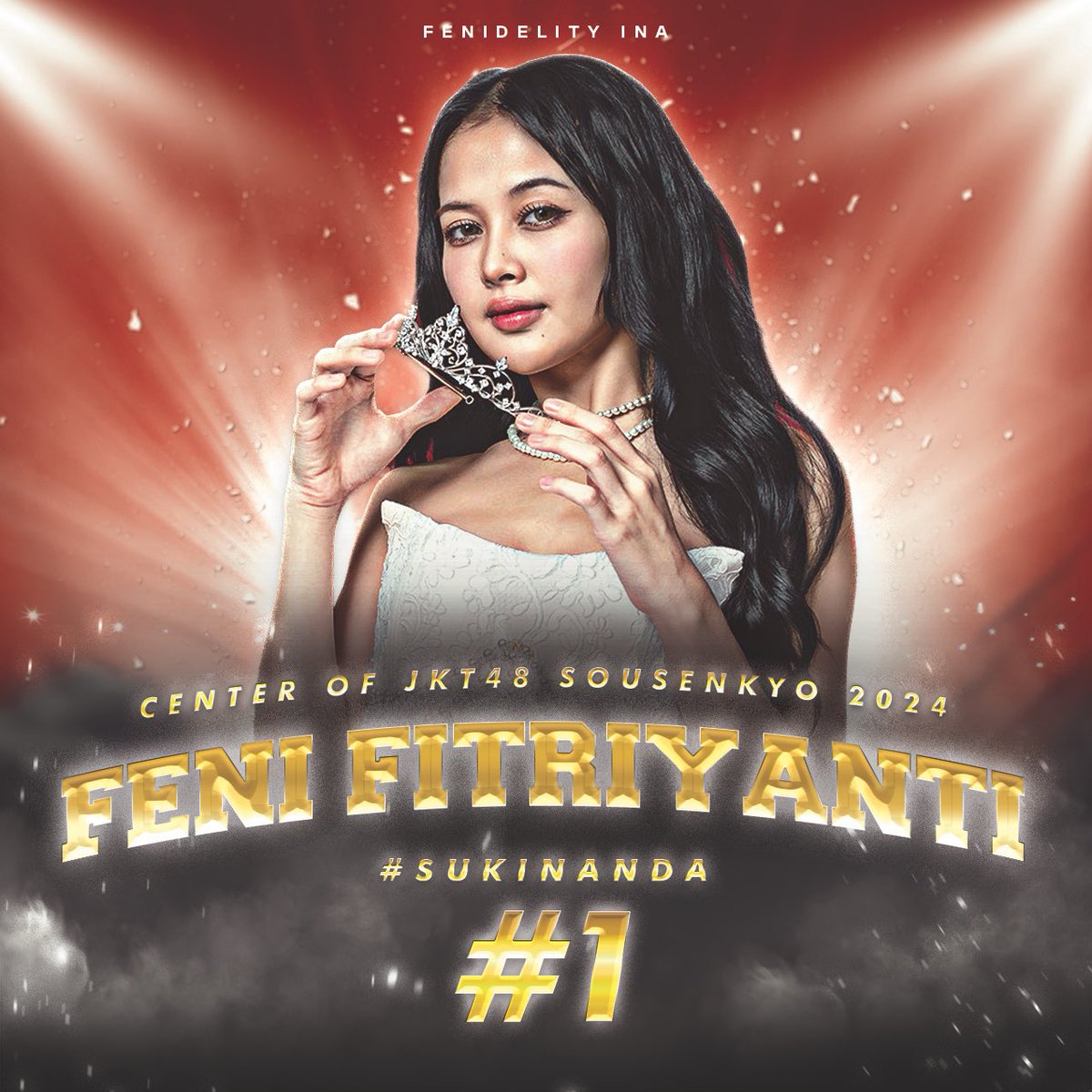 Fenidelity_INA's tweet photo. PADA AKHIRNYA, PERJALANAN DIA TELAH SEMPURNA.

Pada hari ini telah diumumkan peringkat tahap akhir Sousenkyo JKT48 2024 dan Feni Fitriyanti mendapatkan peringkat #1 dengan jumlah vote sebanyak 219.616.

Terima kasih kepada kalian semua yang sudah membantu, baik melalui voting ataupun mendoakan @F_FeniJKT48 sampai tahap akhir ini. 
Akhirnya perjalanan Sousenkyo tahun ini telah sempurna setelah Target #4 dan More #2 dan menjadikan Feni 
Ratu di Sousenkyo tahun ini.

Finally, Feni got her #CHANCE.