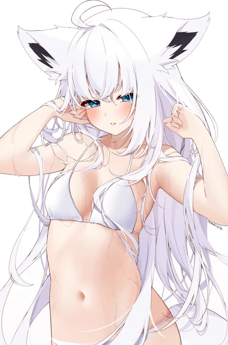 フブちゃん髪の毛ほどいたらサラサラロングヘアーだと思う…の絵#絵フブキ 