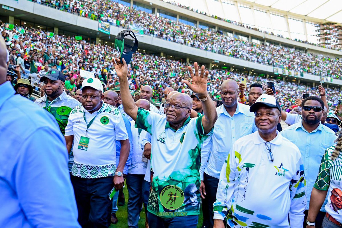 MkhontoweSizwex's tweet photo. [PICTURED]: The arrival of H.E. President Jacob G. Zuma, Deputy President Mandlakayise Hlophe & Secretary General Floyd Shivambu at Moses Mabhida Stadium, during  #uMkhontoweSizwe’s 1st Anniversary celebrations! 

Share your #MomentsAtMabhida as we build up to this historical milestone! See you eMabhida! 

GWAZA MKHONTO, GWAZA! 

#GwazaMkhontoGwaza #MKAnniversary  #MKP #MKPartyAnniversary 
#ReclaimingSouthAfrica #FillUpMabhida #MKPartyAnniversary #UnityInDiversity
