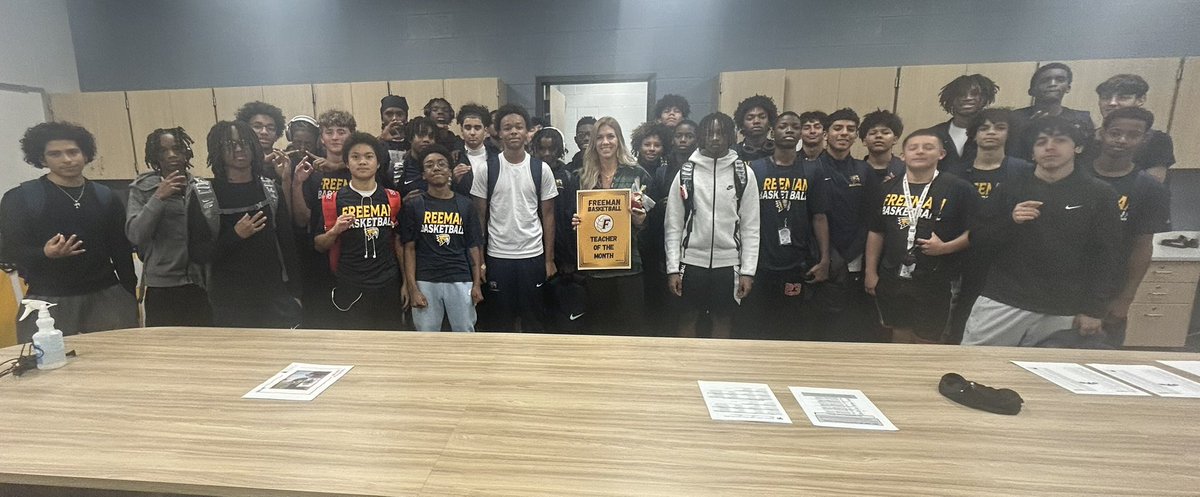 fhsgoldbbboys's tweet photo. The 🗳️ is in, Mrs. Robinson is our December Teacher of the Month!!  Thank you for being AWESOME!!#BeAbove https://t.co/pg1YxlPLA4