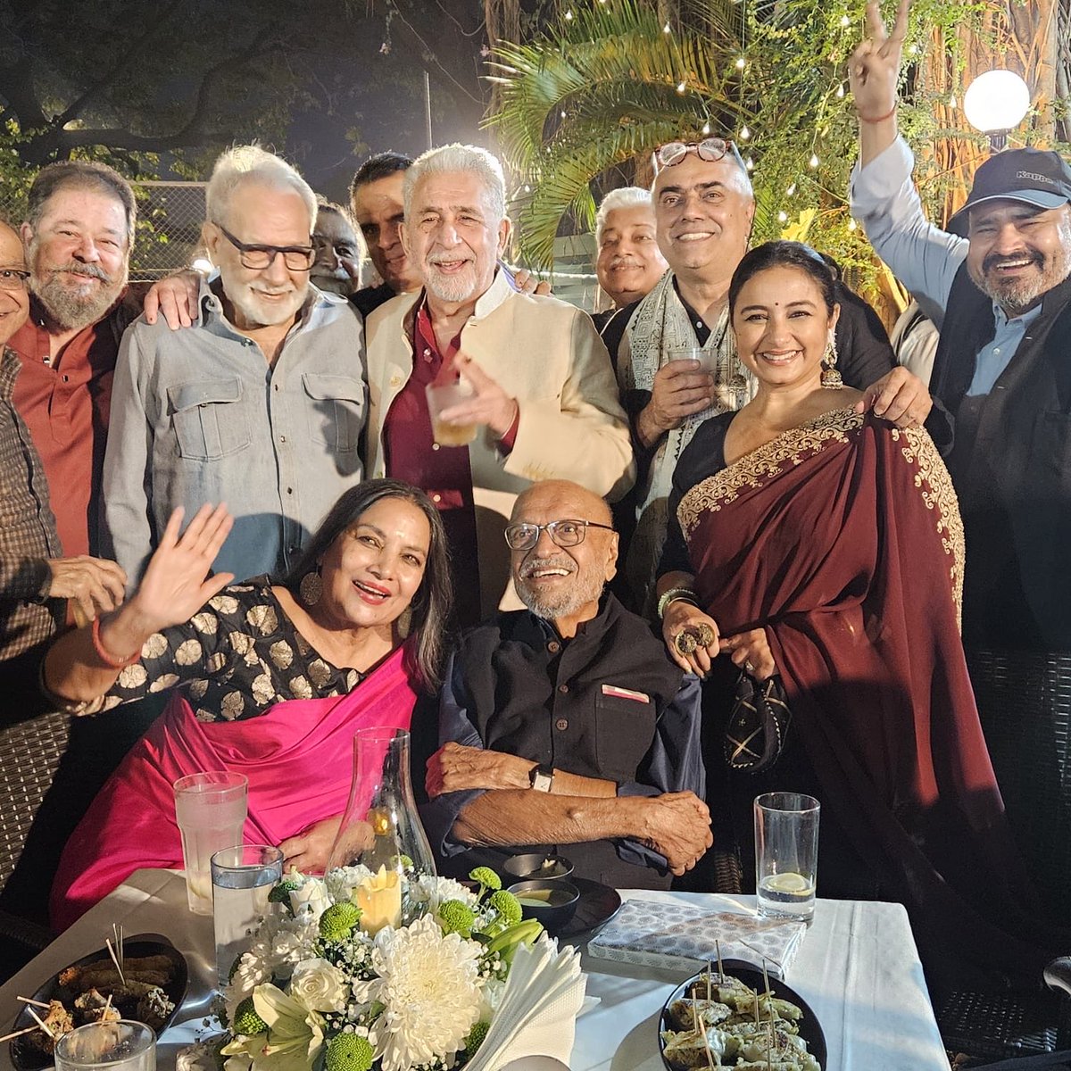 Some of his actors with Shyam Benegal’s on his 90th birthday Mashallah
