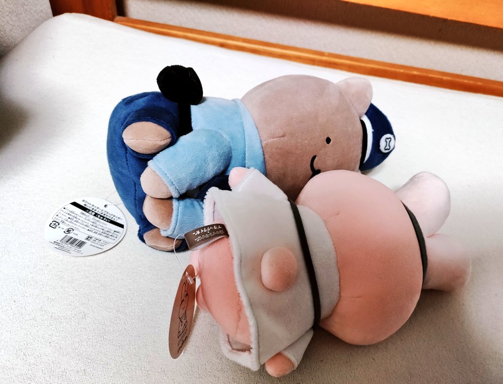 「何の気なしに転がしたら事故チューさせてしまったいぬうさ」|夢まくらのイラスト