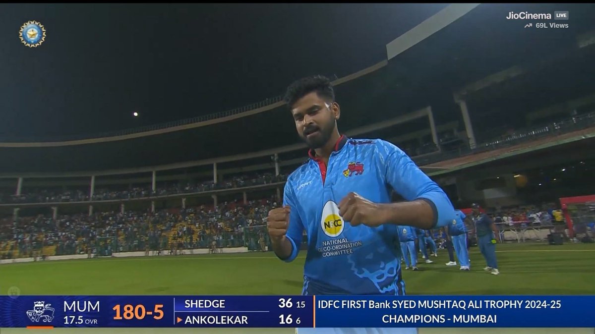 - Won IPL Trophy 2024 as Captain.
- Won SMAT 2024 Trophy as Captain.

- CAPTAIN SHREYAS IYER...!!!! 🫡

#shreyasiyer #SMAT