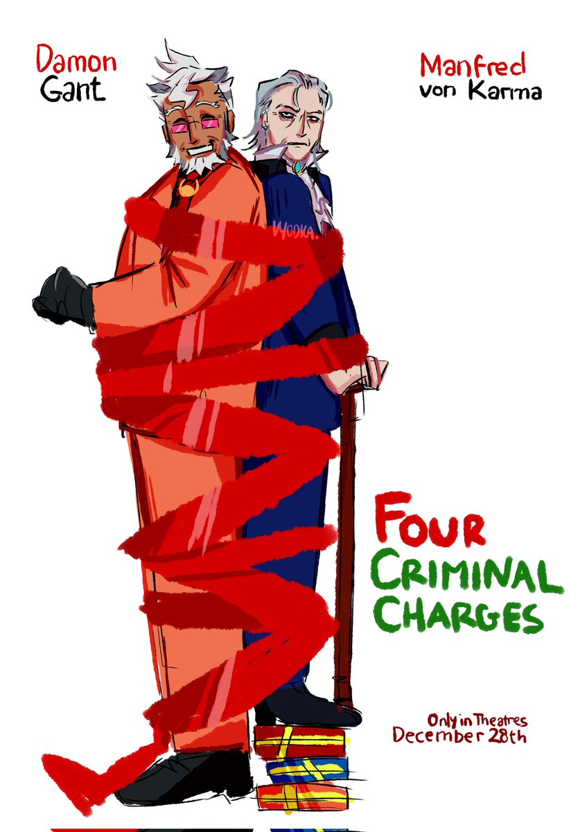 vyodkaa's tweet photo. Happy almost Christmas Gankaru weekend.
#AceAttorney #DamonGant #ManfredvonKarma #Gantfred https://t.co/Q9b8E1qxh8