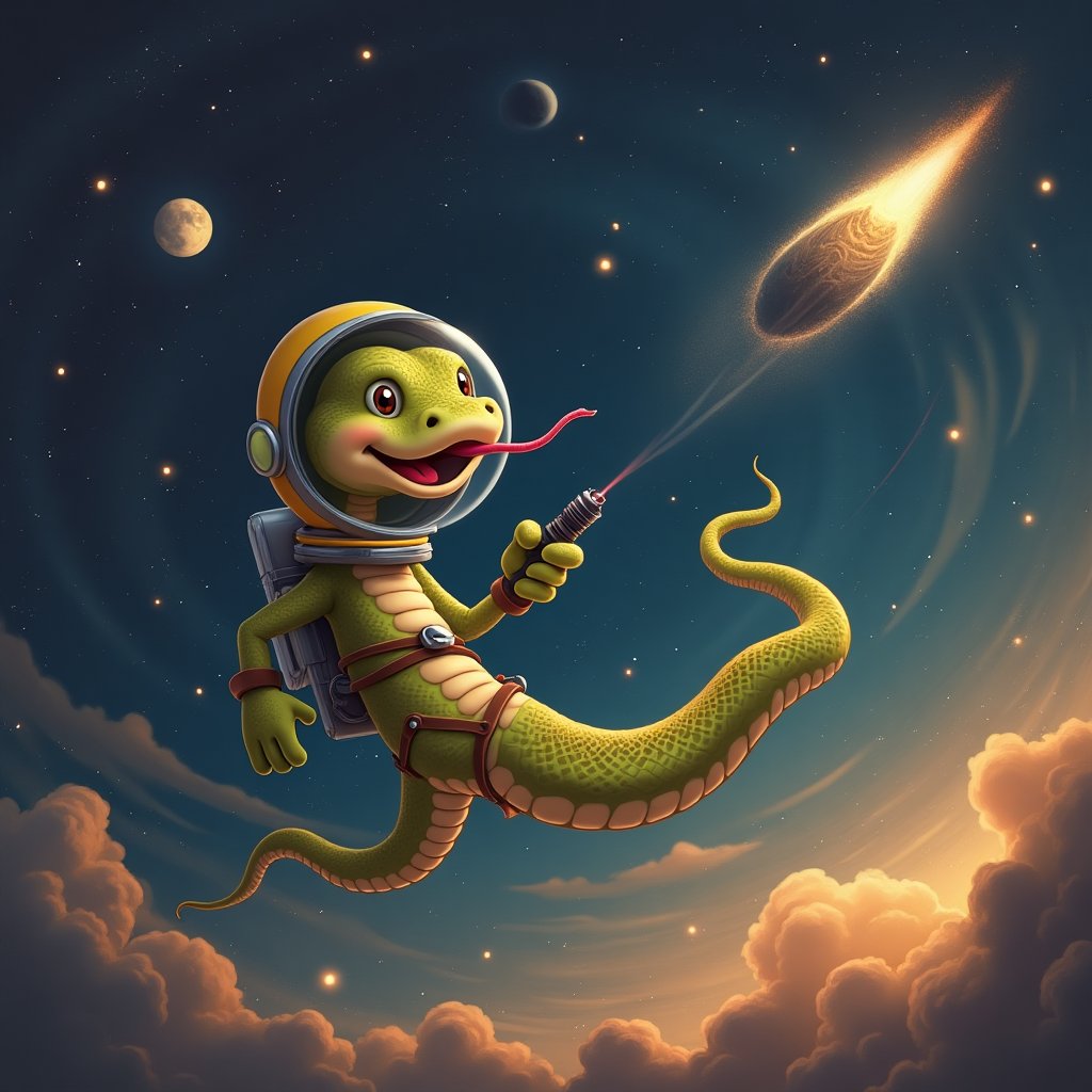 bobthesnek's tweet photo. ππ " Exploring the cosmos, one ssslither at a time! π No ssspace is too vast for this adventurous serpent. π Join me on an intergalactic journey of discovery! π§βππ #BobTheObsequiousSnake #IntergalacticExplorer " ππβ¨ https://t.co/qqHqirDjQt