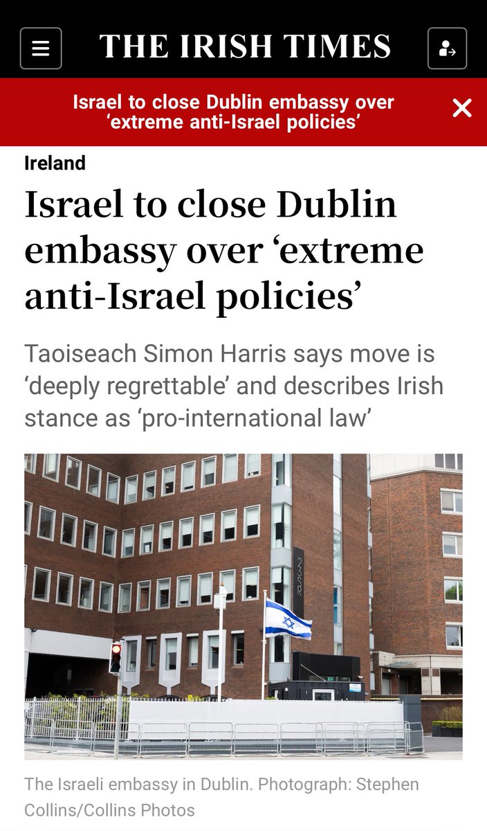 danpjsheehan's tweet photo. Ireland should have cut all diplomatic ties to this morally bankrupt nation a year ago

Israel is a rogue state committing genocide, killing and maiming children at an historic rate, yet the vast majority of its politicians and citizenry continue to support this nightmarish “war” https://t.co/DTRe2SgAC2