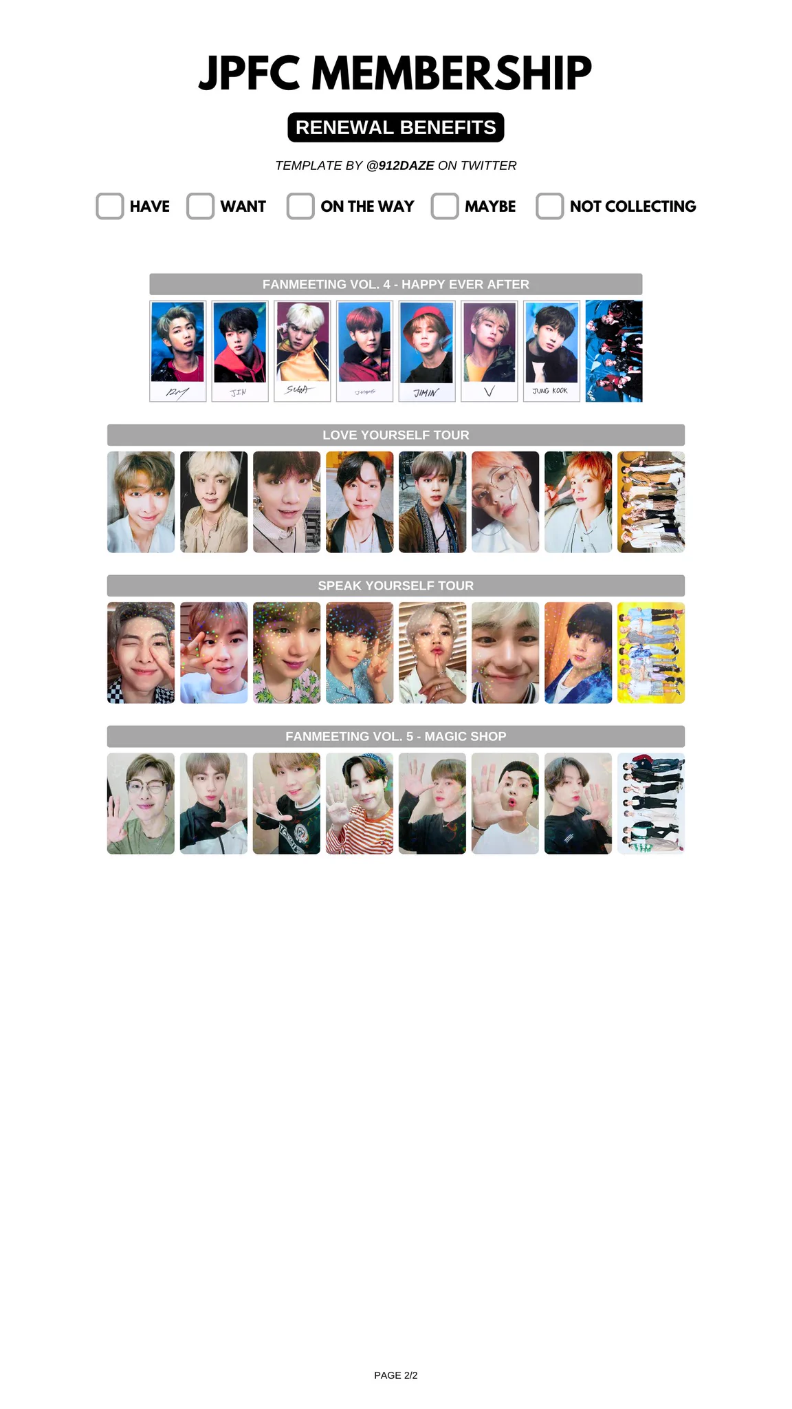BTS 横浜アリーナ FC更新特典 全員集合 トレカ j )⁷ on X: 