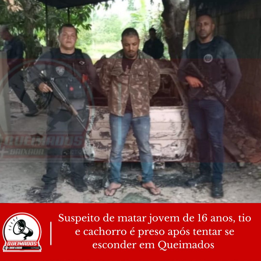 Queimadosinfo's tweet photo. SUSPEITO DE MATAR JOVEM DE 16 ANOS, TIO E CACHORRO, É PRESO APÓS TENTAR SE ESCONDER EM QUEIMADOS

Veja a matéria completa acessando nossas redes sociais…

FACEBOOK 👉🏻 https://t.co/ATbi0oWdOi

INSTAGRAM 👉🏻 https://t.co/D4CdEQAPlI https://t.co/E2sQQtxA3x