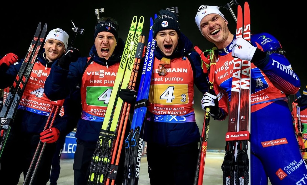 Biathlon_FRA's tweet photo. LES CRACKS !! 

Deuxième victoire en 2 relais. Monstrueux les gars !! https://t.co/v618uMMFqY