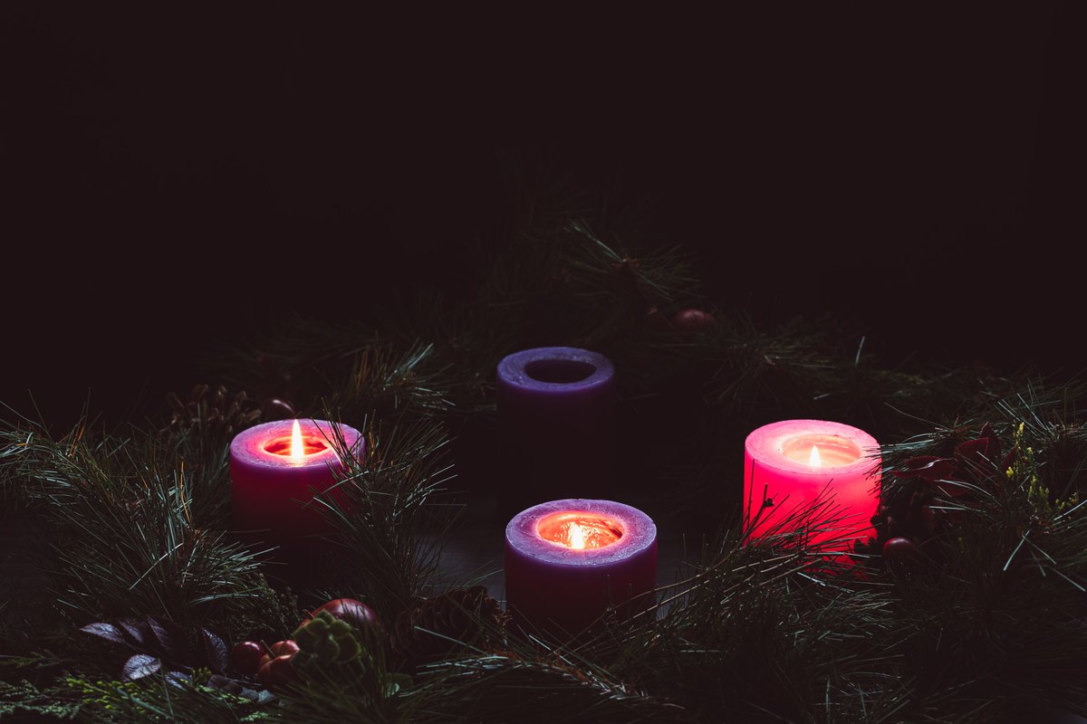 On the 3rd Sunday of Advent, we light the Shepherd Candle, because the shepherds rejoiced at meeting the baby Jesus.  Joy/rejoicing is the theme of this 3rd week.

“Rejoice in the Lord always.  I shall say it again: rejoice!”  Philippians 4:4