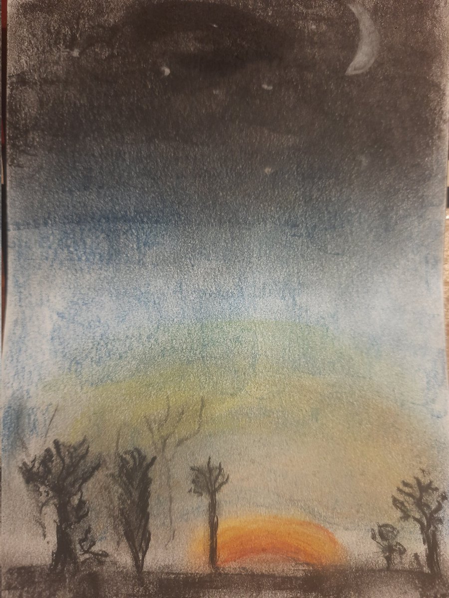 cupofplant's tweet photo. Twilight in pastel #art https://t.co/ZthPKPtVyd