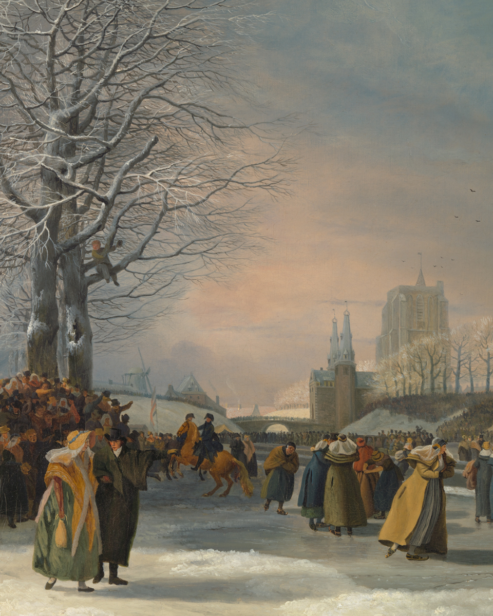 rijksmuseum's tweet photo. In 1809, a speed skating competition for women was held in Leeuwarden. ⛸️ In front of a large audience, 64 women competed for the grand prize. Only unmarried women between the ages of 16 and 27 were allowed to participate. The winner was Houkje Gerrits Bouma. The grand prize was a golden eariron and was estimated to be worth around 300 guilders. This was at the time a generous annual salary! 💰

To allow for more freedom of movement, the skaters had discarded their coats. Their revealing outfits caused quite a stir, making it the last women's competition for some time...

🚨 Discover it yourself: https://t.co/6c0ES0Lvly