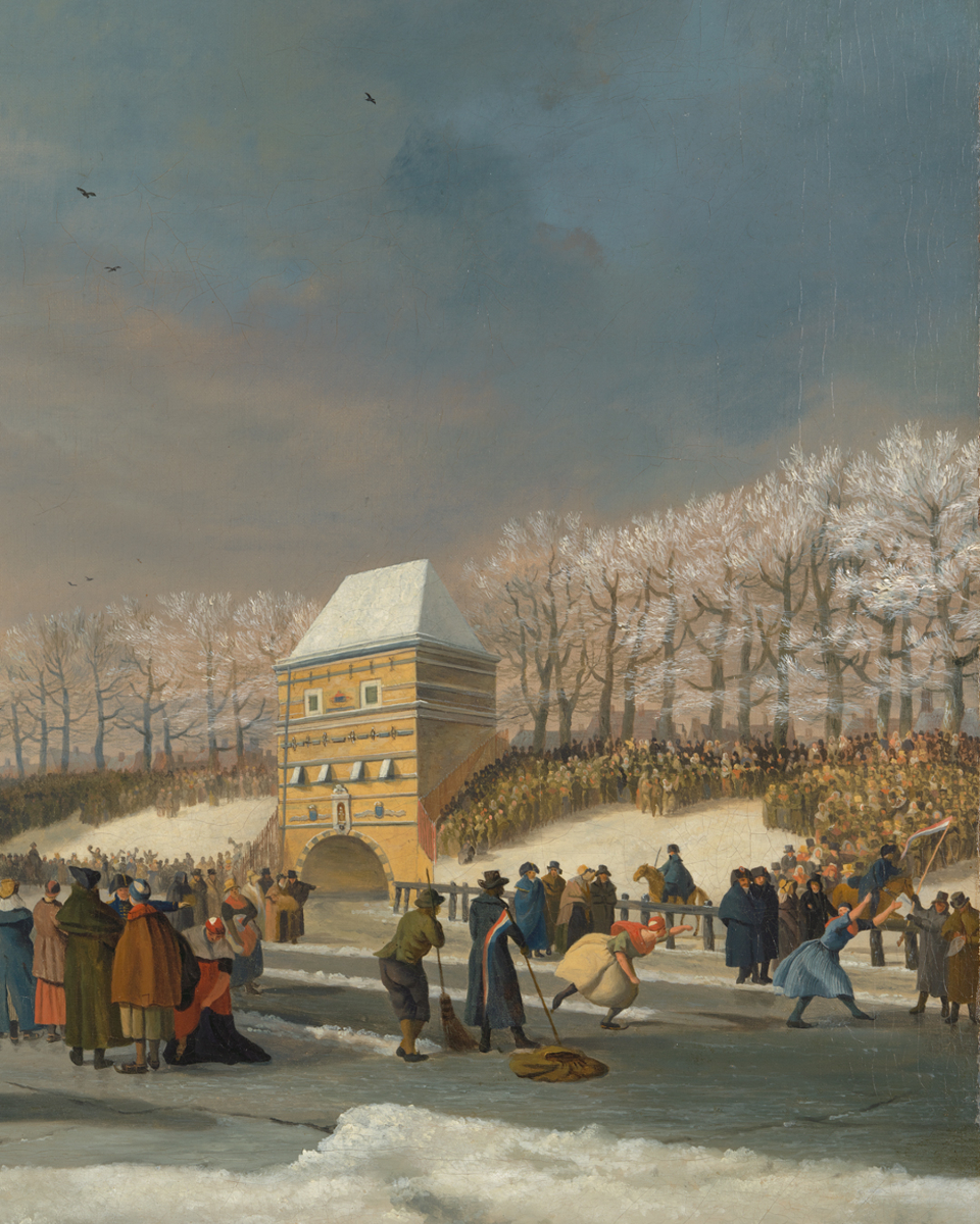 rijksmuseum's tweet photo. In 1809, a speed skating competition for women was held in Leeuwarden. ⛸️ In front of a large audience, 64 women competed for the grand prize. Only unmarried women between the ages of 16 and 27 were allowed to participate. The winner was Houkje Gerrits Bouma. The grand prize was a golden eariron and was estimated to be worth around 300 guilders. This was at the time a generous annual salary! 💰

To allow for more freedom of movement, the skaters had discarded their coats. Their revealing outfits caused quite a stir, making it the last women's competition for some time...

🚨 Discover it yourself: https://t.co/6c0ES0Lvly