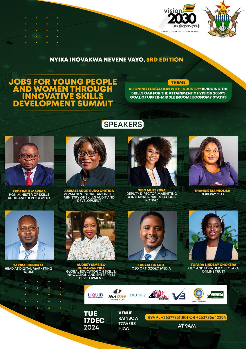 Young people are pioneers of the #SkillsRevolution amidst us ! #Tourism emerging leaders take heed you're no exception, this is a gathering you need to converge &amp; align academia and skills to navigate the industry.

<a href="/ZtaUpdates/">Zimbabwe Tourism Authority</a> <a href="/MOTHI_ZIMBABWE/">Min of Tourism and Hospitality Industry Zimbabwe</a> <a href="/BarbaraRwodzi/">Barbara Rwodzi</a>