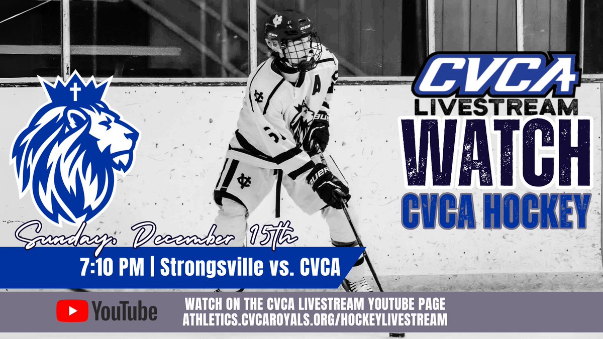 The weekend of of hockey wraps up tonight as <a href="/CVCAHockey/">CVCA Hockey</a> skates against the defending Baron Cup champs <a href="/Ville_hockey/">SHS Hockey</a>. Catch all the action on the CVCA Livestream YouTube channel. On air: 7:10 PM. Puck drop: 7:15 PM. Direct game link: bit.ly/hockey_cvca_st…