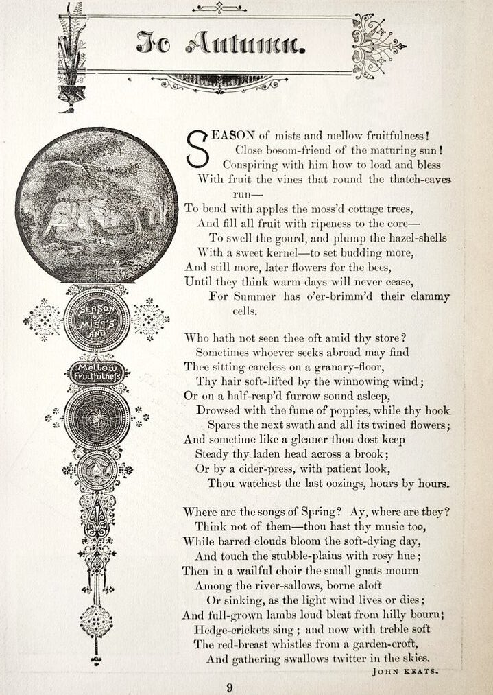 “How beautiful the season is now—How fine the air… I never liked stubble-fields so much as now—Aye better than the chilly green of the Spring. Somehow, a stubble-field looks warm—in the same way that some pictures look warm. This struck me so much that I composed upon it.”
