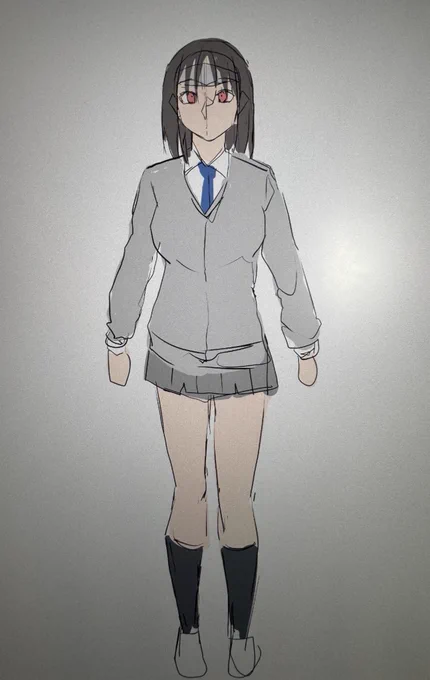コミケ用の冬服衣装考え中素体適当すぎて忍者ちゃんだいぶスリムに… 