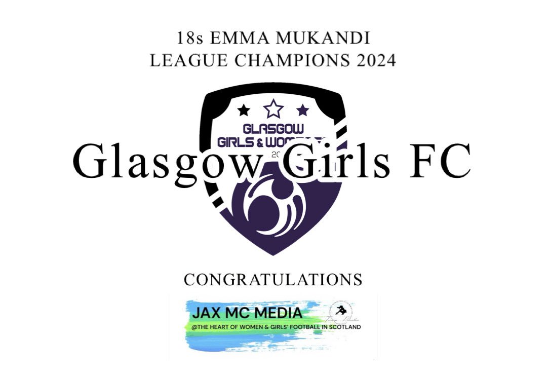 Jax_Mc_Media's tweet photo. Congratulations @GlasgowGWFC 18s 👏👏👏

📸 Glasgow Girls FC https://t.co/tG22UruTR6