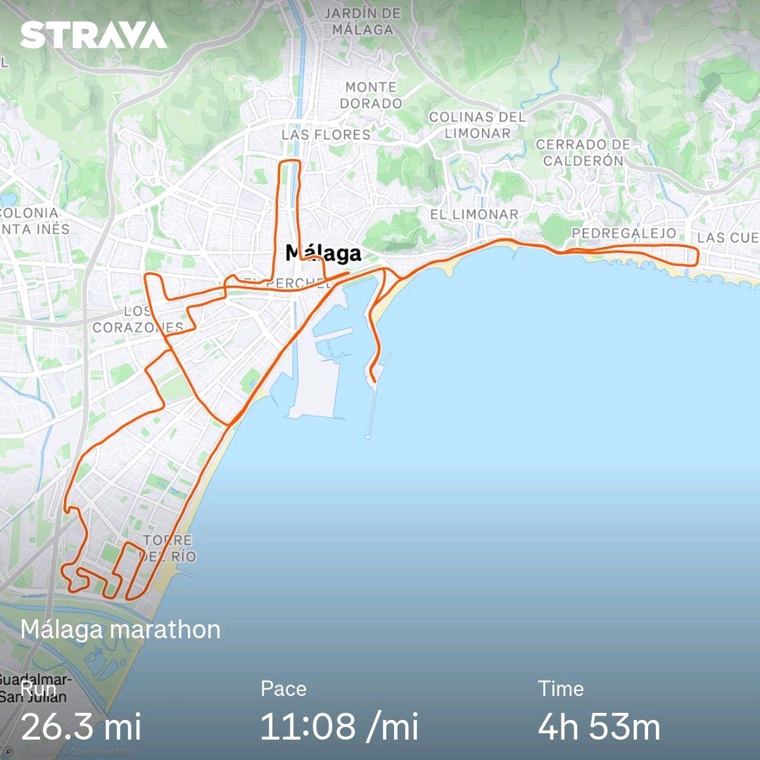 Málaga marathon done 4 marathons in 8 weeks strava.app.link/VnmAJgbMlPb
