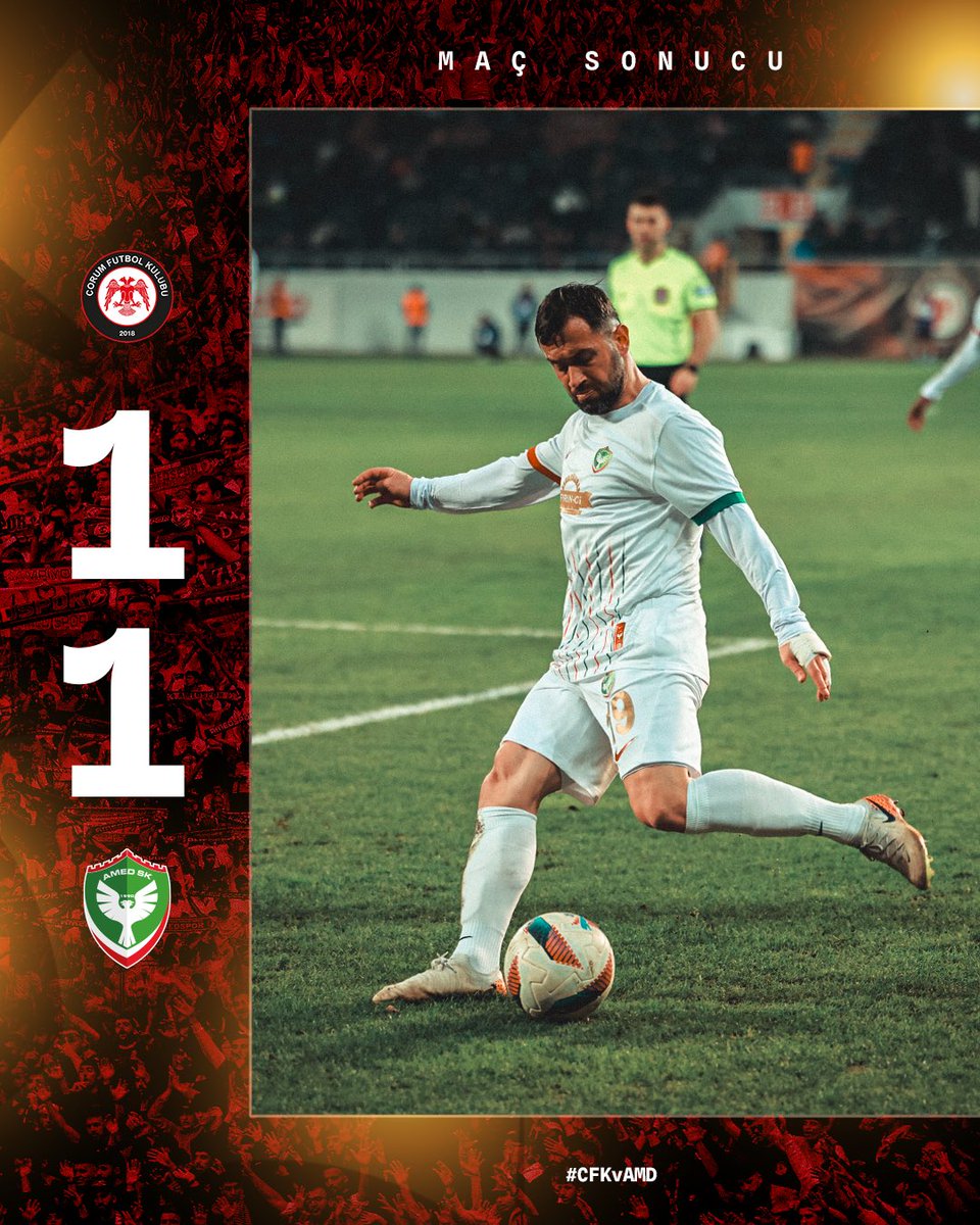 amedskofficial's tweet photo. Karşılaşma 1-1’lik beraberlikle sonuçlanıyor.
#CFKvAMD https://t.co/sMOY5Fwfo4