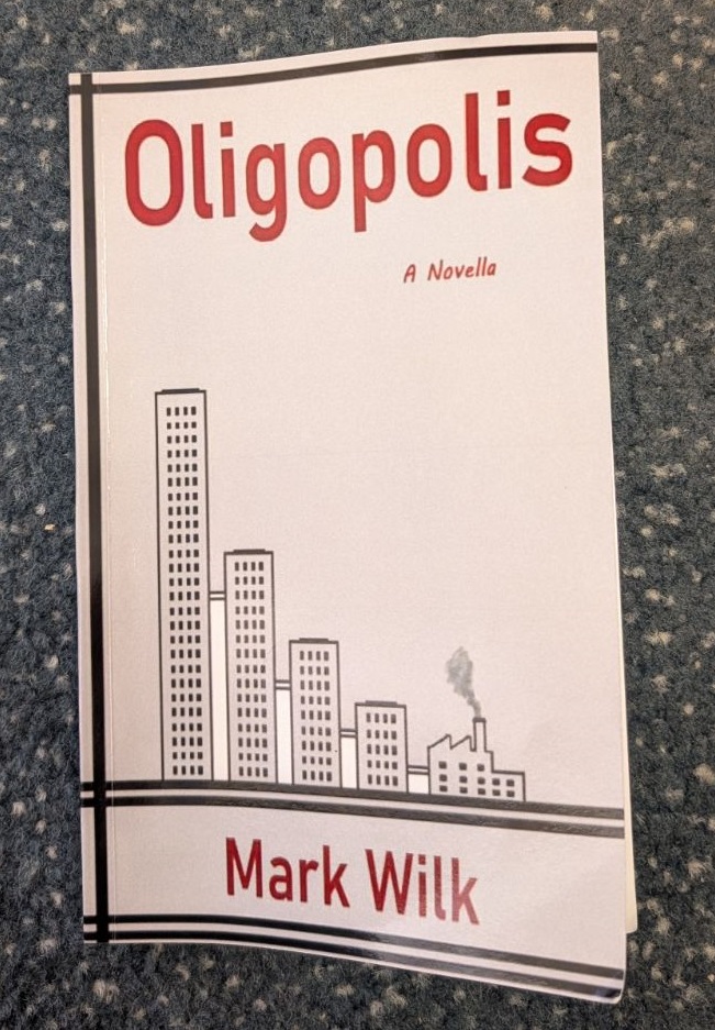 artzthoughts's tweet image. I enjoyed reading Mark Wilk's novella "Oligopolis" - an engaging dystopian science-fiction story about a terrible, violent city. In this post, I want to share a few thoughts about the book's cover art. @Markewilk @novelsalive
The cover art is obviously very simple - minimalist…