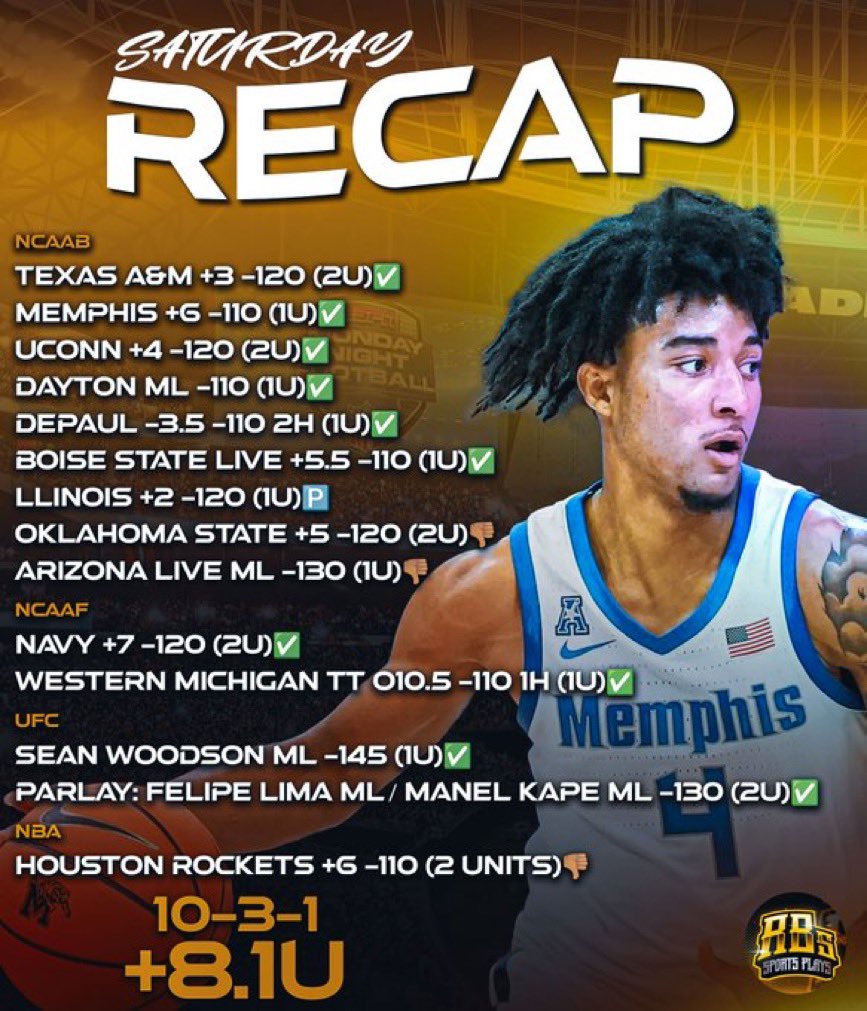 RBsSportsPlays's tweet image. LIKE/RETWEET Giving 5 People My Full NFL Card for Free 🫵🏽

We had a Saturday to Remember…