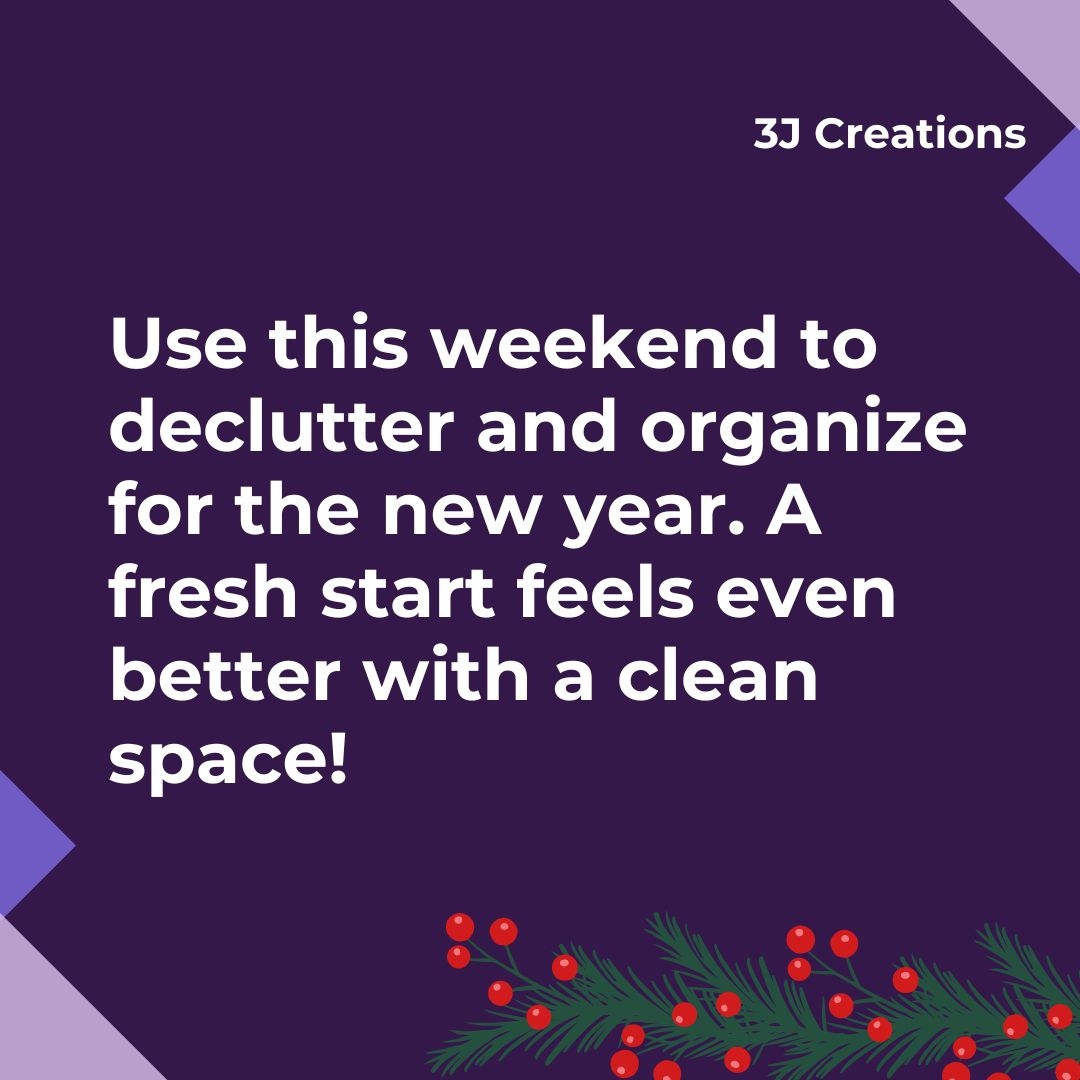 Thinking of what to do today? Kick off the coming new year with a clean slate! 🧺💫 Spend some time this weekend decluttering to create a space that inspires.

Happy weekend!